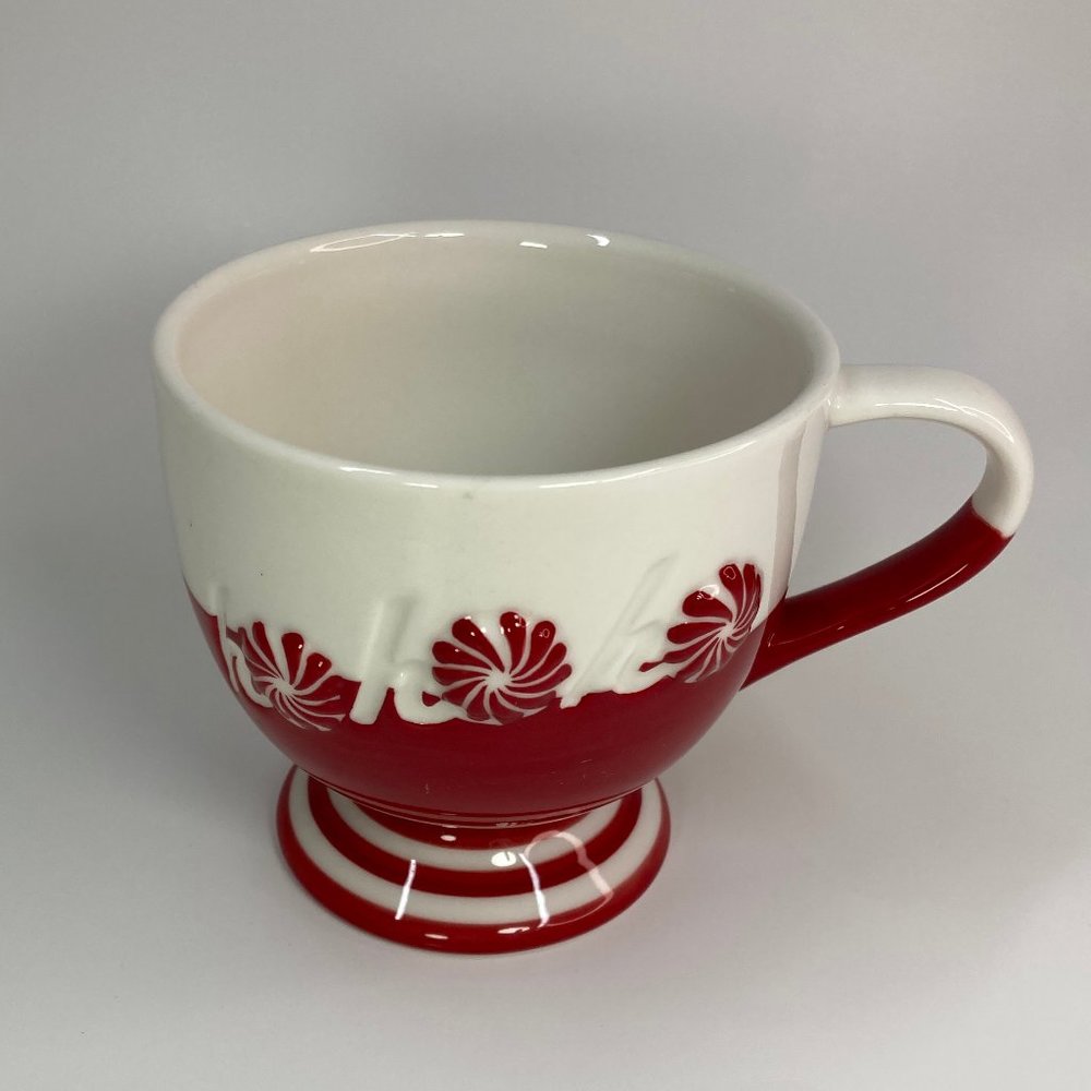 Starbucks 2007 Holiday HoHoHo Peppermint Swirl Footed Coffee Mug